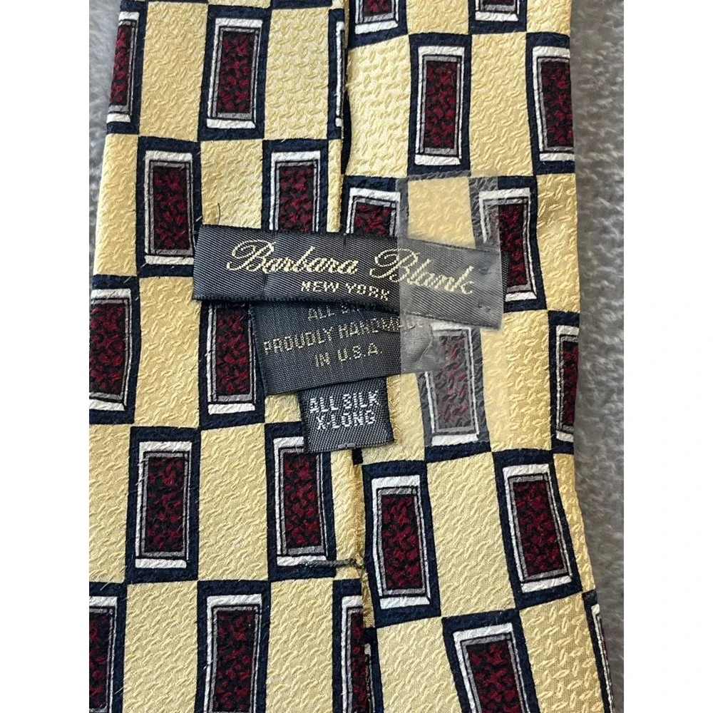 Barbara Blank New‎ York Handmade Silk Necktie Mens Extra Long Check Pattern